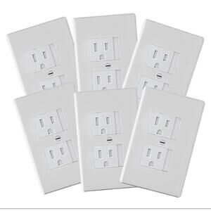 Safety Innovations Self-Closing Standard Outlet Covers 1-Screw White (6-Pk)